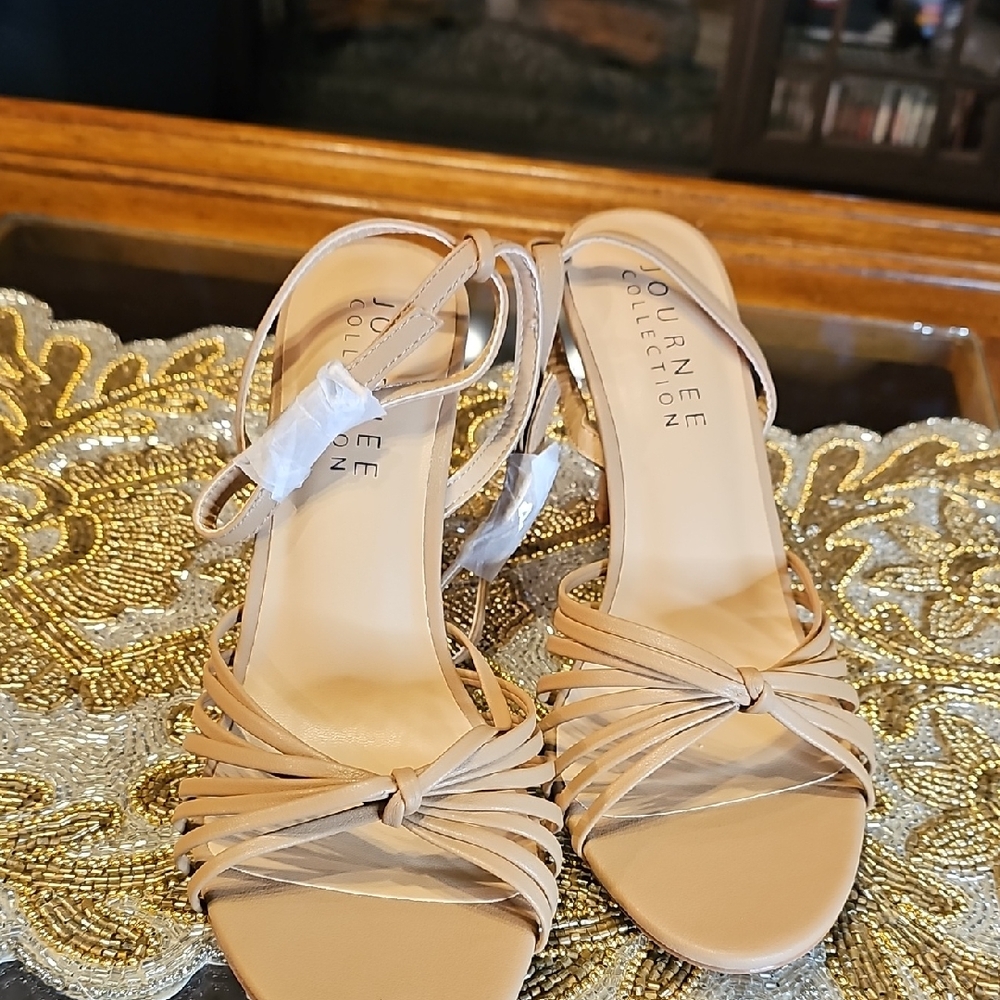 Journee Collection Tan Strappy Sandals